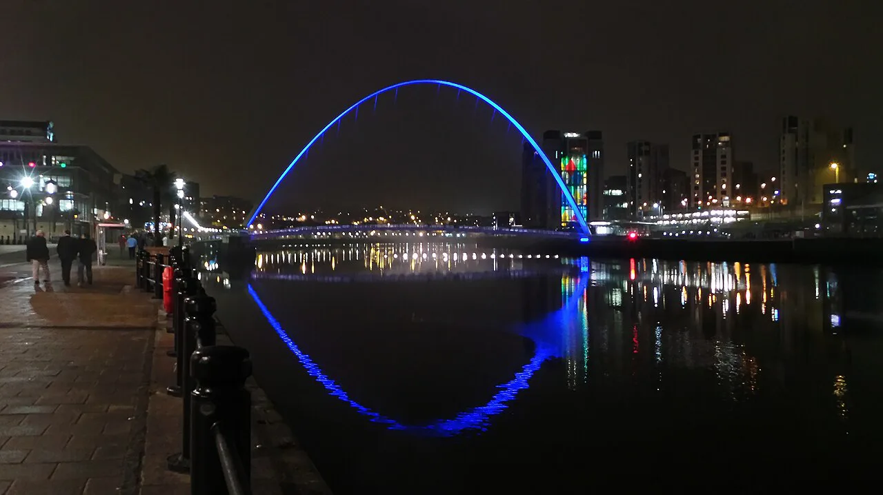 Gateshead Quays - Sept - The Millenium Bridge by Night, Newcastle