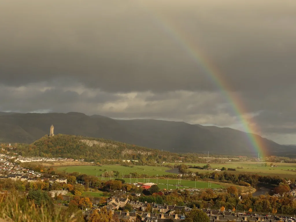 Wallace monument and rainbow, Stirling