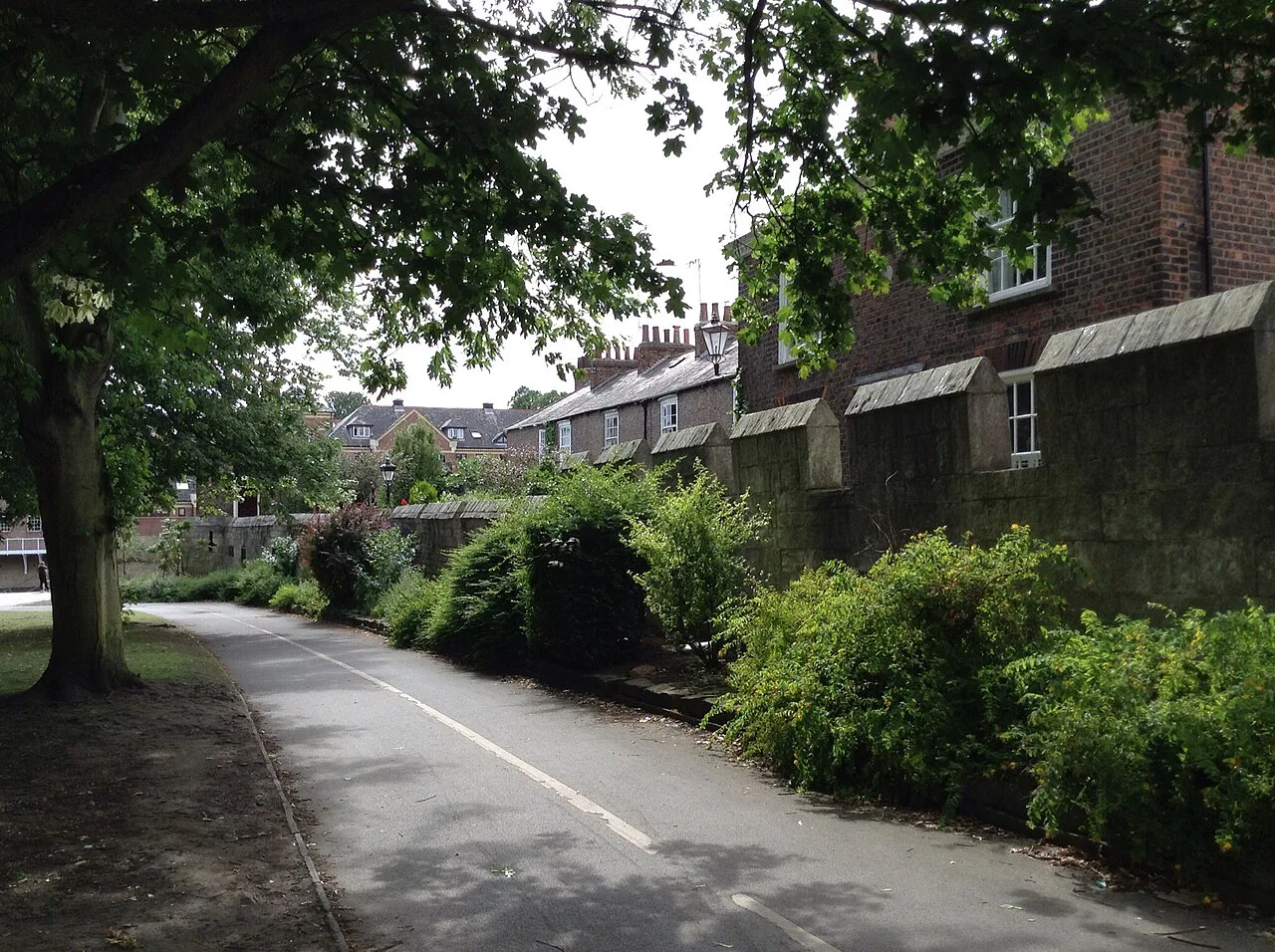 City walls attached to tower place, York