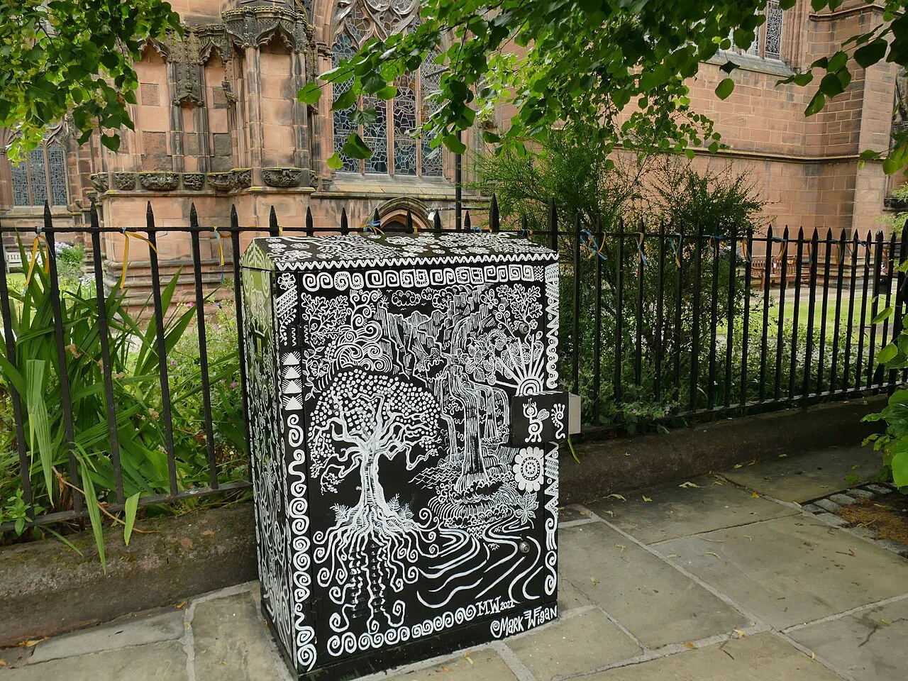 Painted box outside Chester cathedral - geograph.org.uk