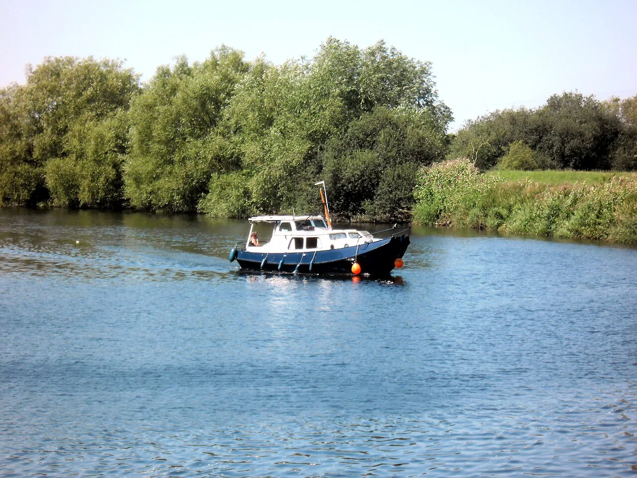 Boat at confluence of river Calder and river Aire at Castleford - geograph.org.uk, Leeds
