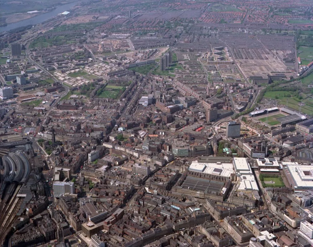 Aerial view of Newcastle upon Tyne