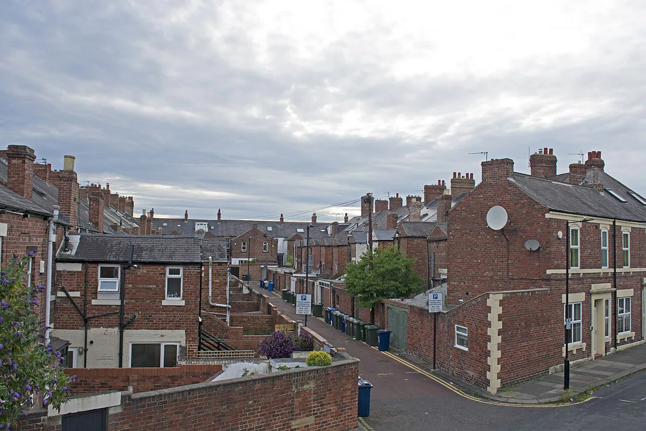 Newcastle upon Tyne Buildings west of West Jesmond station