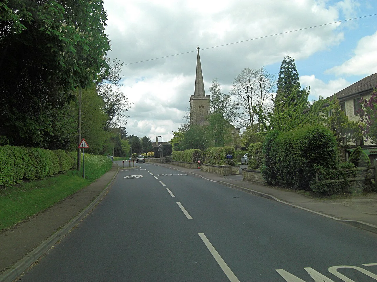 Church Road passes Christ Church in Derry Hill - geograph.org.uk